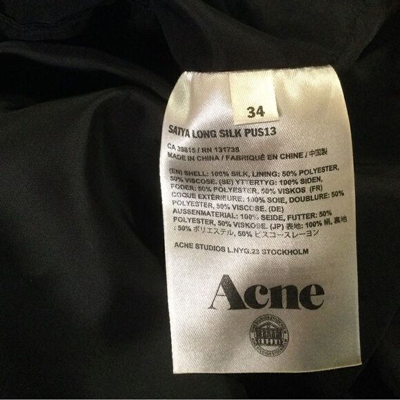 ACNE  Black Satya Layered Crepe Maxi Dress - Picture 9 of 9